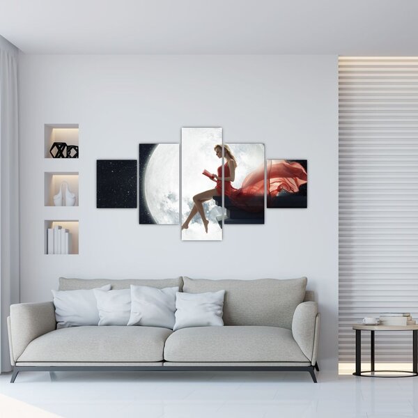 Obraz - Žena za svitu měsíce (125x70 cm)