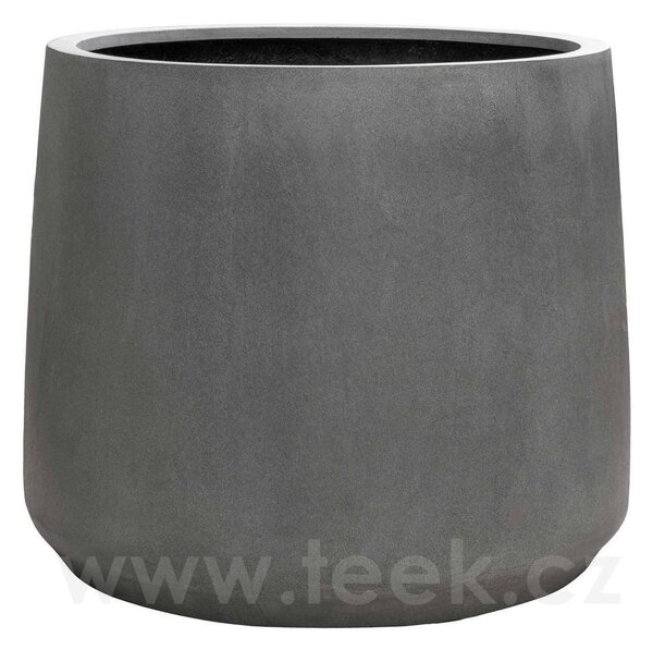 Pottery Pots Venkovní květináč kulatý Patt S, Grey (barva šedá), kolekce Natural, kompozit Fiberstone, průměr 42 cm x v 35 cm, objem cca 45 l