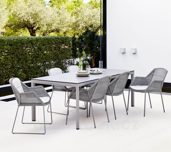 Cane-line Rám pro jídelní stůl Drop, Cane-line, obdélníkový 200x100x74 cm, hliník barva light grey