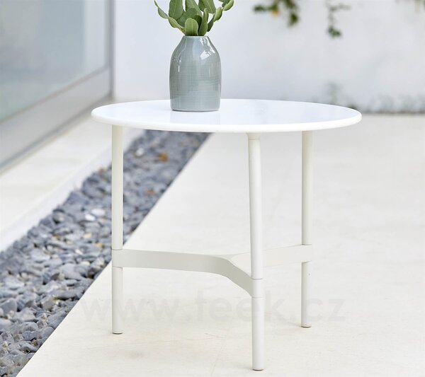 Cane-line Rám pro odkládací stolek Twist, Cane-line, kulatý 45x37 cm, hliník barva light grey, bez desky