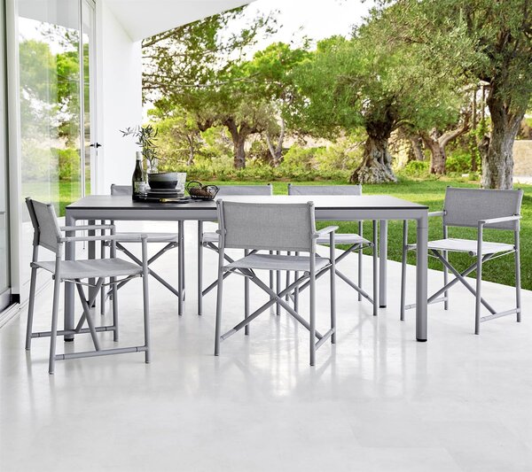 Cane-line Rám pro jídelní stůl Drop, Cane-line, obdélníkový 200x100x74 cm, hliník barva light grey
