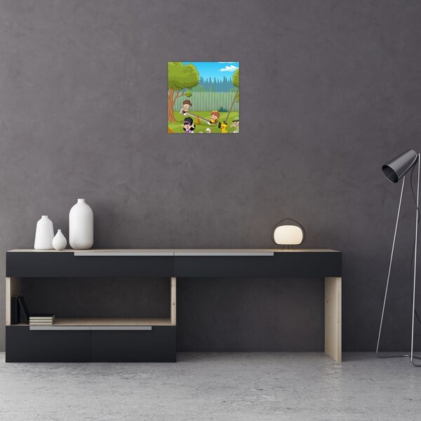 Obraz - Děti na hřišti (30x30 cm)