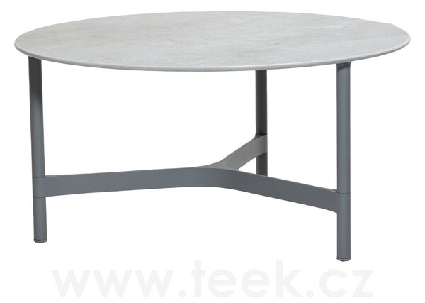 Cane-line Rám pro konferenční stolek Twist, Cane-line, kulatý 90x44 cm, hliník barva light grey, bez desky