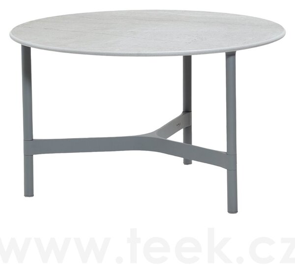 Cane-line Rám pro konferenční stolek Twist, Cane-line, kulatý 70x41 cm, hliník barva light grey, bez desky