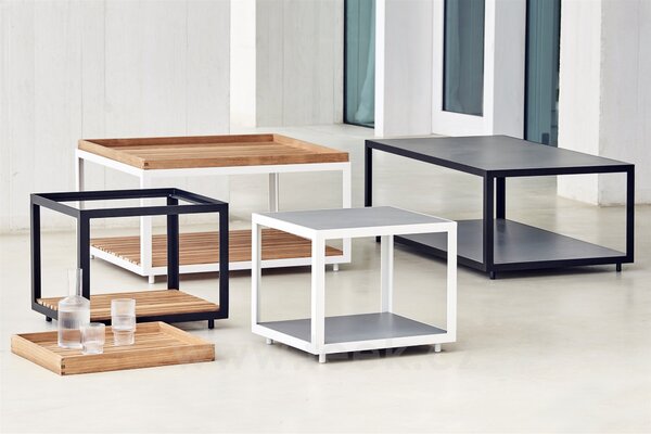 Cane-line Rám pro konferenční stolek Level, Cane-line, čtvercový 79x79x42 cm, hliník barva lava grey
