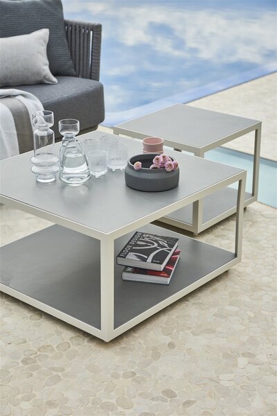 Cane-line Rám pro konferenční stolek Level, Cane-line, čtvercový 79x79x42 cm, hliník barva lava grey