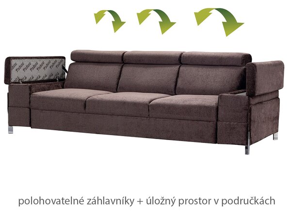 Pohovka ULISES | 251 cm | VELKÁ SPACÍ PLOCHA | vysoká kvalita | VÝBĚR TKANIN