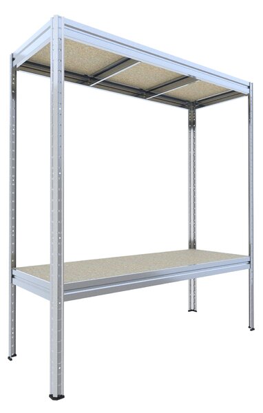 Velký policový regál Biedrax 60 x 160 x 180 cm, pozink, 2 police OSB 10mm, nosnost 400 kg na polici