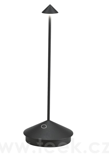 Zafferano Stolní venkovní LED lampička Pina, Zafferano, výška 29 cm x průměr 10 cm, hliník tmavě šedý mat (dark grey), vč.nabíječky