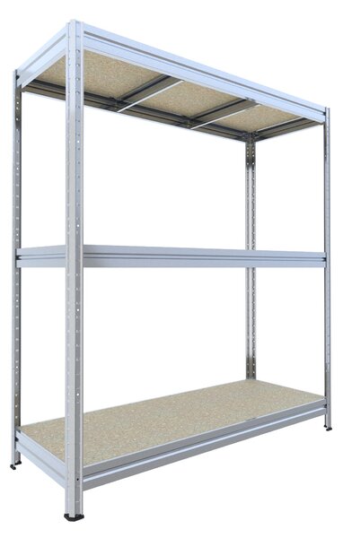 Velký policový regál Biedrax 60 x 160 x 180 cm, pozink, 3 police OSB 10mm, nosnost 400 kg na polici