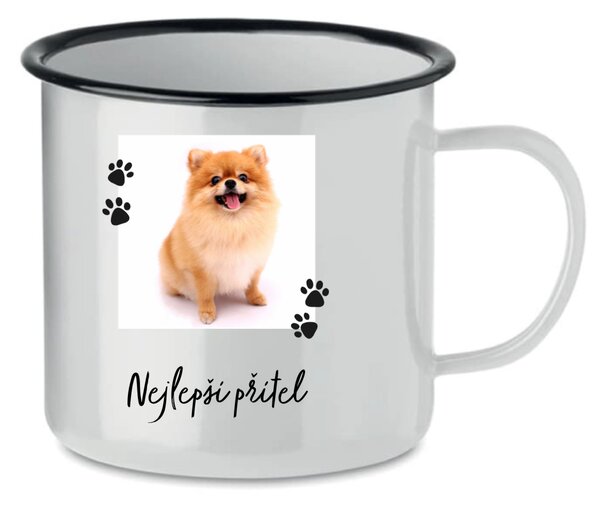 Personalizovaný retro plecháček - fotografie s mazlíčkem