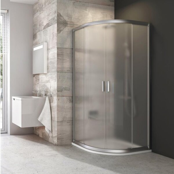 Ravak 3B240U00ZG - Sprchový kout čtyřdílný čtvrtkruhový BLIX 80x80cm satin