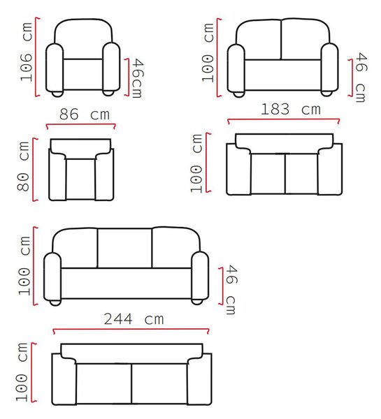 Sedací sestava PANAMA 3+2+1 | rozkládací + úložný prostor | VÝBĚR TKANIN