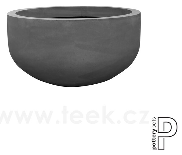 Pottery Pots Venkovní květináč kulatý City bowl M, Grey (barva šedá), kolekce Natural, kompozit Fiberstone, průměr 110 cm x v 60 cm, objem cca 463 l
