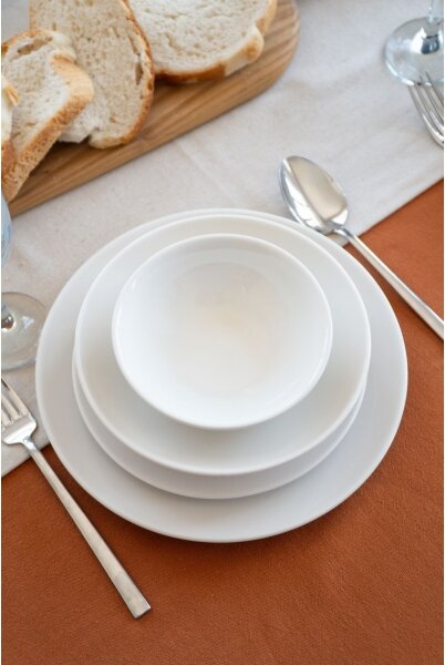 Jídelní sada 24 ks bílá/porcelán