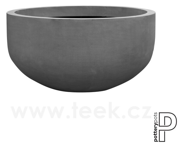 Pottery Pots Venkovní květináč kulatý City bowl L, Grey (barva šedá), kolekce Natural, kompozit Fiberstone, průměr 128 cm x v 68 cm, objem cca 693 l