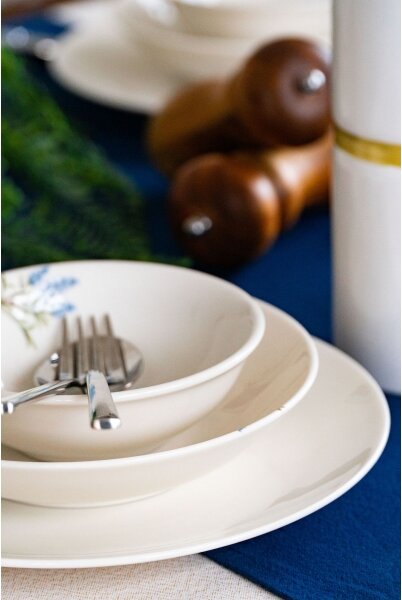 Jídelní sada 18 ks bílá/modrá/zelená/porcelán