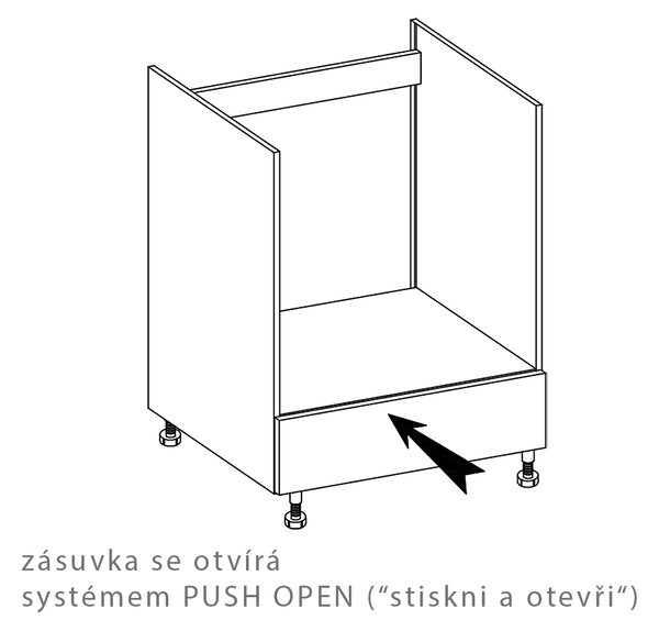 GLAMOUR z | dolní skříňka GLA-17D na vestavnou troubu | 60 cm | zelená mat