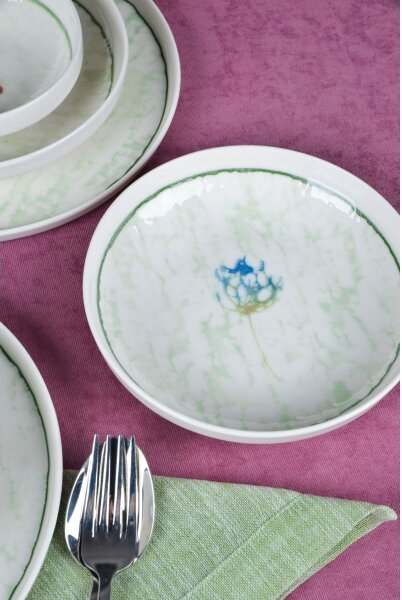Jídelní sada 18 ks zelená/porcelán