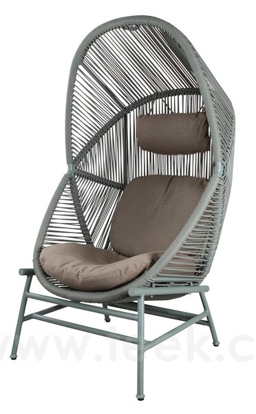 Cane-line Korpus křesla/houpačky Hive, Cane-line, 87x87x124 cm, výplet umělý ratan barva dusty green, bez polstrů, bez závěsného lana, bez podnože