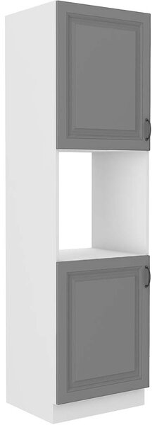 STILO bs | vysoká skříňka 60DP-210 2F na vestavnou troubu | 60 cm | bílá/šedá | UNI dvířka