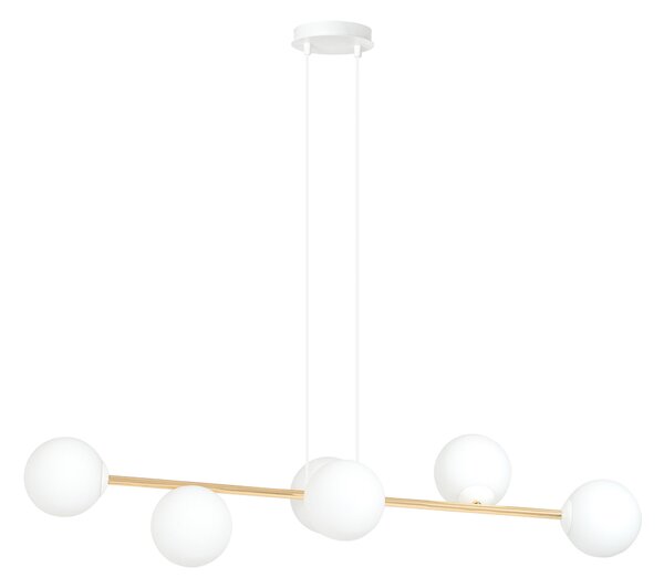 Emibig Gravity závěsné svítidlo 6x10 W bílá-zlatá 1242/6