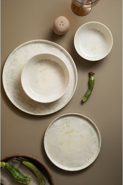 Jídelní sada 24 ks béžová/porcelán