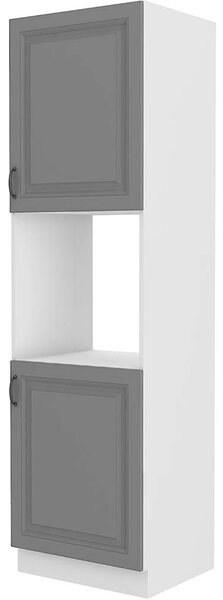 STILO bs | vysoká skříňka 60DP-210 2F na vestavnou troubu | 60 cm | bílá/šedá | UNI dvířka