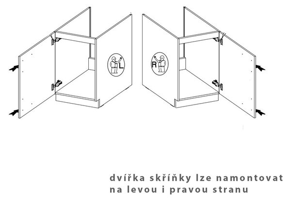 Kuchyňská linka LUNA ab | 120 + 230 cm | PREMIUM BOX zásuvky | UNI dvířka | artisan/bílá