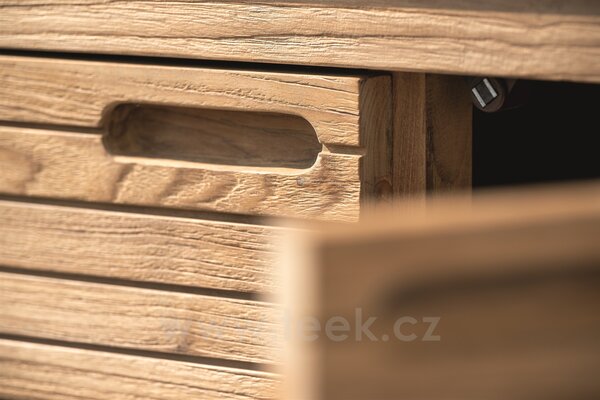 Stern Venkovní skříň - příborník s kolečky Elma, Stern, 150x58x88 cm, rám teak, deska HPL, quartz