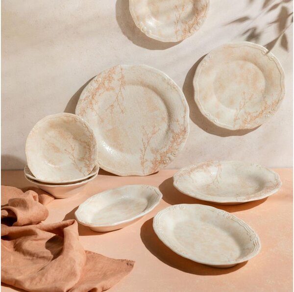 Jídelní sada 27 ks béžová/porcelán
