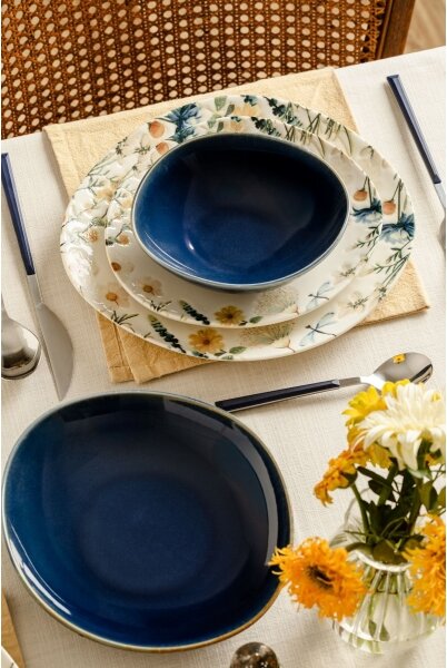 Jídelní sada 24 ks pestrobarevná/modrá/porcelán