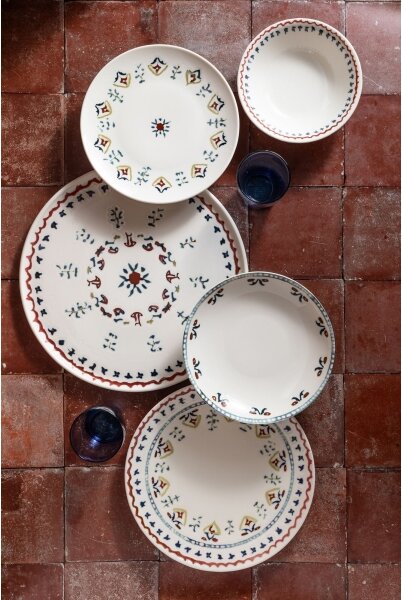 Jídelní sada 24 ks pestrobarevná/porcelán