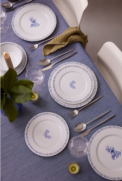 Jídelní sada 24 ks bílá/modrá/porcelán