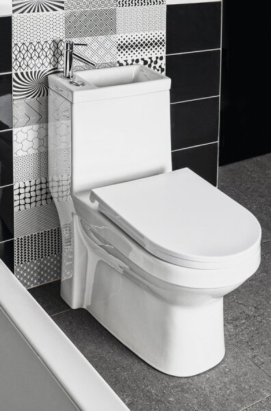 Aqualine - WC kombi s umyvadlem HYGIE keramika/bílá