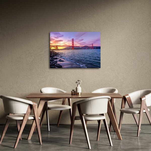 Obraz mostu se západem slunce (70x50 cm)