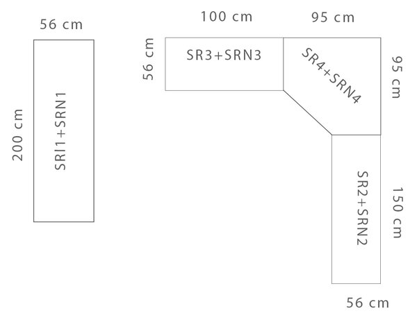 SMART a | sestava šatních skříní | 200 cm + 195x245 cm | antracit