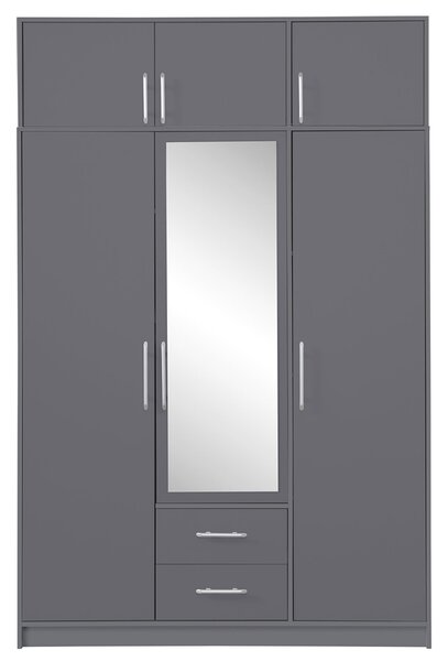 SMART a | šatní skříň SRL2 + nástavec SRN2 + zrcadlo | 150 cm | antracit