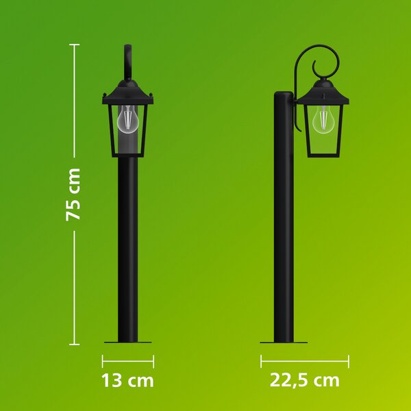 Buzzard venkovní stojanová lampa Max 25W černá