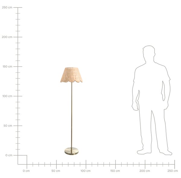 Stojací lampa SALM Ratan Přírodní