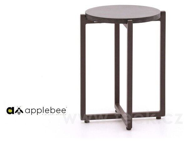 Apple Bee Odkládací stolek Soul, Apple Bee, kulatý 34x45 cm, rám hliník Taupe, deska beton šedočerná Lava