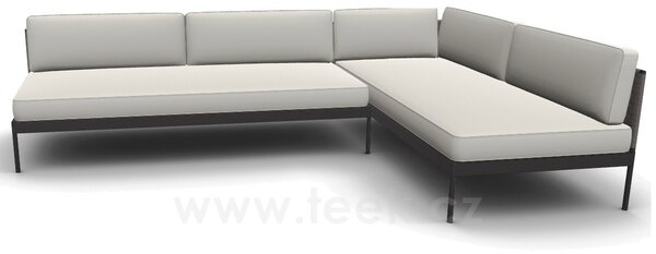 Roda Rohová sedací sestava Basket, Roda, 290x200 cm, rám nerez barva dle vzorníku, pásový výplet barva dle vzorníku, venkovní látka kat. HD1