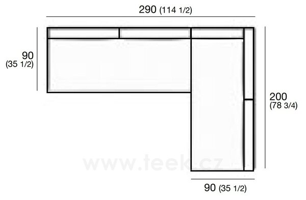 Roda Rohová sedací sestava Basket, Roda, 290x200 cm, rám nerez barva dle vzorníku, pásový výplet barva dle vzorníku, venkovní látka kat. HD1