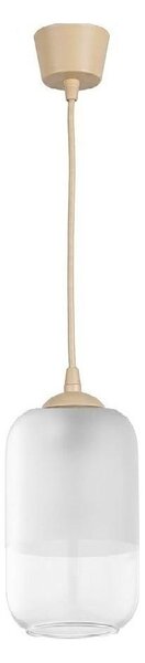 Brilagi - LED Lustr na lanku RETRO GLASS 1xE27/60W/230V pr. 14 cm béžová/bílá