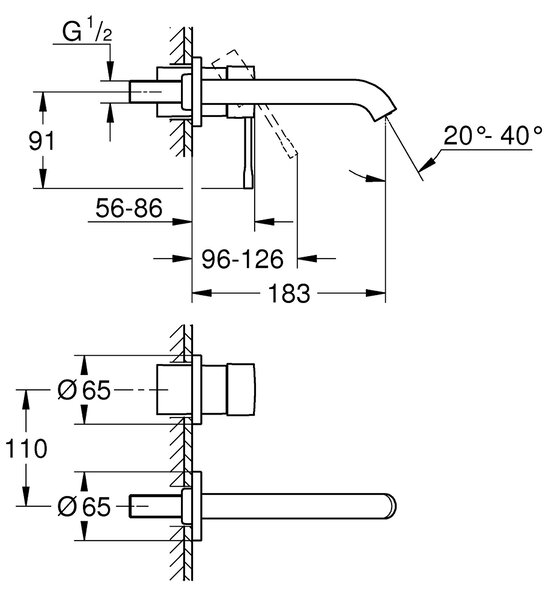 Grohe Essence umyvadlová baterie pod omítku chrom 19408001