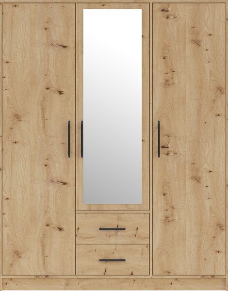SMART r | šatní skříň SRL2 + nástavec SRN2 + zrcadlo | 150 cm | artisan