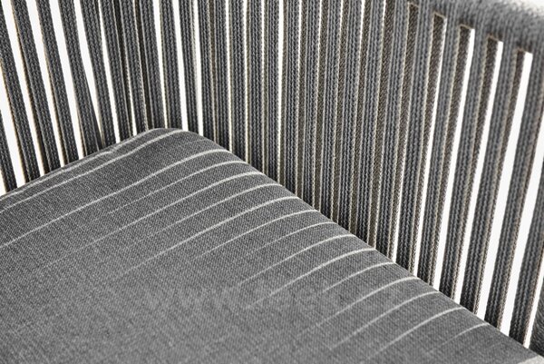 Cane-line Nízké křeslo Moments, Cane-line, 76x84x80 cm, rám kov, výplet lanko Soft Rope grey, sedáky venkovní látka AirTouch grey