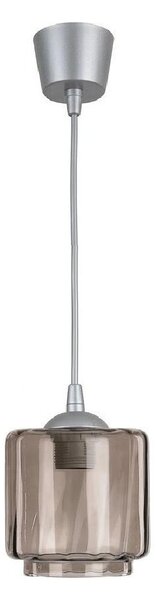 Brilagi-LED Lustr na lanku R GLASS 1xE27/60W/230V pr. 15 cm stříbrná/kouř béžová