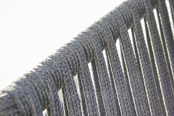 Cane-line Nízké křeslo Moments, Cane-line, 76x84x80 cm, rám kov, výplet lanko Soft Rope grey, sedáky venkovní látka AirTouch grey