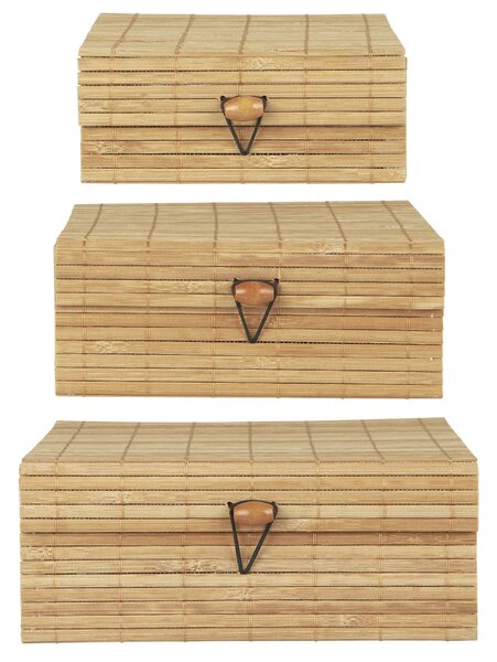 Bambusový úložný box – set 3 ks